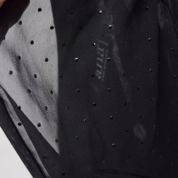 ANA Black Sheer Pullover Blouse Woman 1X Polka Dot Split Neck Monochrome Minimal - Picture 8 of 9